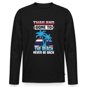 Thaïlande Beach Holiday by the Sea Design Beach Motif - T-shirt manches longues Premium bio Homme - noir - Devant - Nico (187cm)