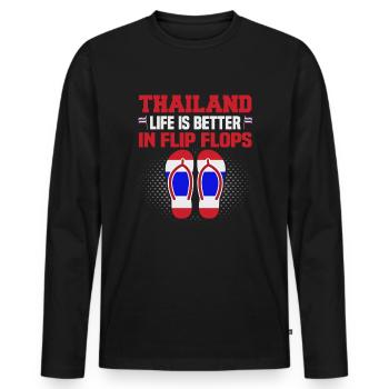 Thaïlande Beach Holiday by the Sea Design Beach Motif - T-shirt manches longues Premium bio Homme - noir - Devant - Nico (187cm)