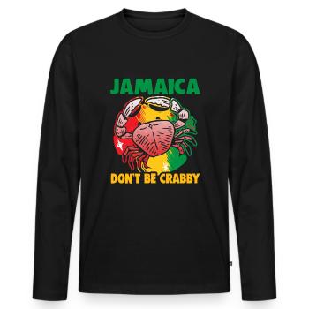 Jamaika Strandurlaub am Meer Design Strandmotiv - Männer Premium Bio Langarmshirt - Schwarz - Vorne - Nico (187cm)