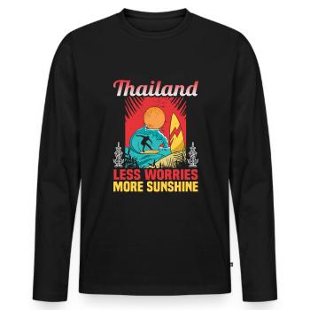 Thailand Beach Holiday by the Sea Design Beach Motif - Men's Premium Organic Long Sleeve Shirt - black - Front - Nico (187cm)