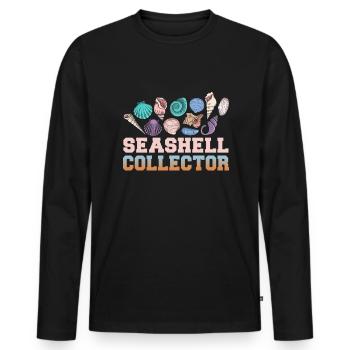 Strandurlaub am Meer Design Strandmotiv - Männer Premium Bio Langarmshirt - Schwarz - Vorne - Nico (187cm)