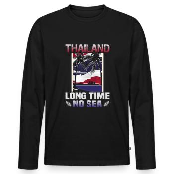 Thaïlande Beach Holiday by the Sea Design Beach Motif - T-shirt manches longues Premium bio Homme - noir - Devant - Nico (187cm)