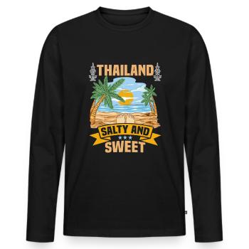 Thaïlande Beach Holiday by the Sea Design Beach Motif - T-shirt manches longues Premium bio Homme - noir - Devant - Nico (187cm)