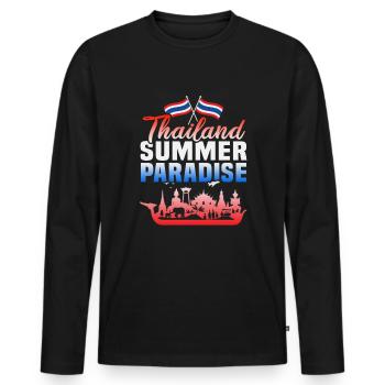 Thaïlande Beach Holiday by the Sea Design Beach Motif - T-shirt manches longues Premium bio Homme - noir - Devant - Nico (187cm)