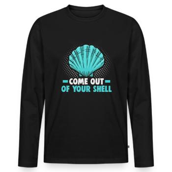 Strandurlaub am Meer Design Strandmotiv - Männer Premium Bio Langarmshirt - Schwarz - Vorne - Nico (187cm)