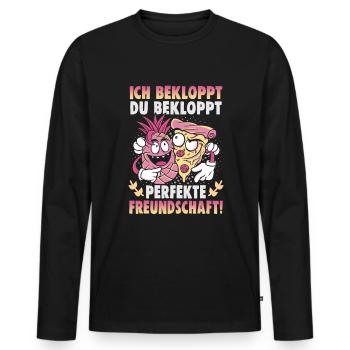Freundschafts Geschenk für guten Freund - Männer Premium Bio Langarmshirt - Schwarz - Vorne - Nico (187cm)