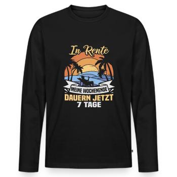 Retraite Idée cadeau Retraité Collègue de travail - T-shirt manches longues Premium bio Homme - noir - Devant - Nico (187cm)