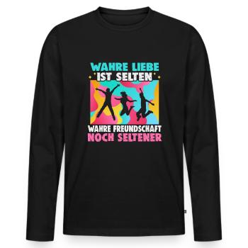 Cadeau d’amitié pour bon ami - T-shirt manches longues Premium bio Homme - noir - Devant - Nico (187cm)