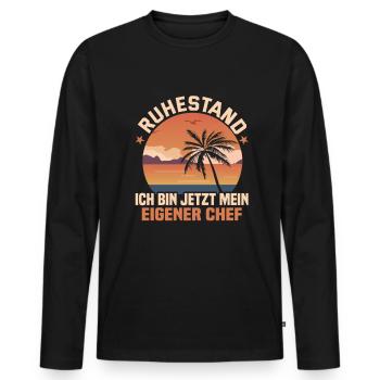 Pensionierung Geschenkidee Rentner Arbeitskollege - Männer Premium Bio Langarmshirt - Schwarz - Vorne - Nico (187cm)