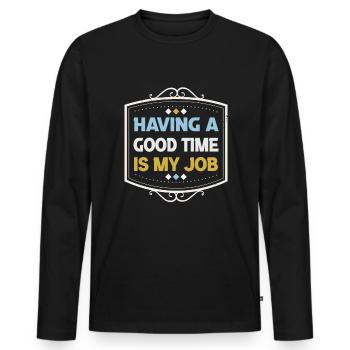 Retraite Idée cadeau Retraite Collègue de travail - T-shirt manches longues Premium bio Homme - noir - Devant - Nico (187cm)