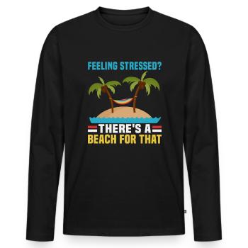 Strandurlaub am Meer Design Strandmotiv - Männer Premium Bio Langarmshirt - Schwarz - Vorne - Nico (187cm)