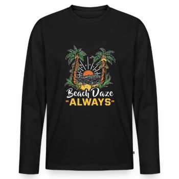 Strandurlaub am Meer Design Strandmotiv - Männer Premium Bio Langarmshirt - Schwarz - Vorne - Nico (187cm)