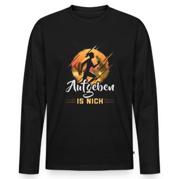 Running Marathon Runner Running - Men's Premium Organic Long Sleeve Shirt - black - Front - Nico (187cm)