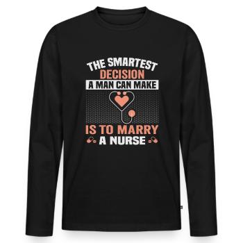 Pflegerin épouse une infirmière Krankenschwester - T-shirt manches longues Premium bio Homme - noir - Devant - Nico (187cm)