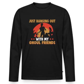 Halloween design for the Halloween party - Men's Premium Organic Long Sleeve Shirt - black - Front - Nico (187cm)