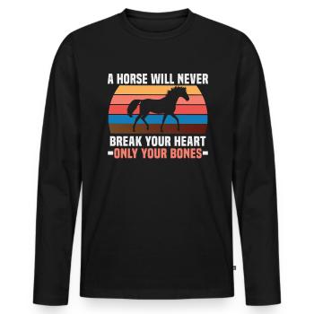 Design équestre et équestre pour les amoureux des chevaux - T-shirt manches longues Premium bio Homme - noir - Devant - Nico (187cm)