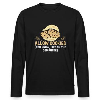 Baking cookies and cakes Baker or hobby baker - Men's Premium Organic Long Sleeve Shirt - black - Front - Nico (187cm)