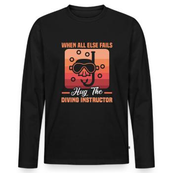 Instructeur de conception de plongée sous-marine Snorkeling - T-shirt manches longues Premium bio Homme - noir - Devant - Nico (187cm)