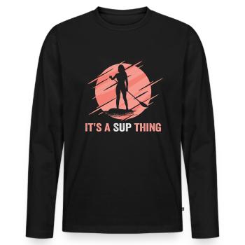 Sup Stand Up Paddle Design Sup Board Paddeln - Männer Premium Bio Langarmshirt - Schwarz - Vorne - Nico (187cm)