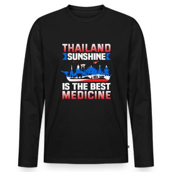 Thaïlande Beach Holiday by the Sea Design Beach Motif - T-shirt manches longues Premium bio Homme - noir - Devant - Nico (187cm)