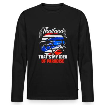Thaïlande Beach Holiday by the Sea Design Beach Motif - T-shirt manches longues Premium bio Homme - noir - Devant - Nico (187cm)