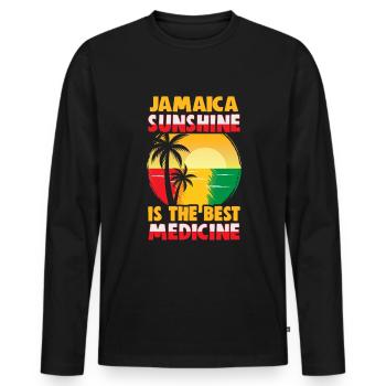 Jamaika Strandurlaub am Meer Design Strandmotiv - Männer Premium Bio Langarmshirt - Schwarz - Vorne - Nico (187cm)