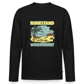 Pensionierung Geschenkidee Rente Arbeitskollege - Männer Premium Bio Langarmshirt - Schwarz - Vorne - Nico (187cm)