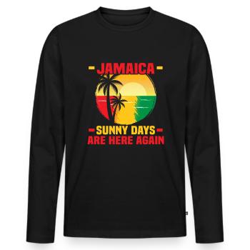 Jamaika Strandurlaub am Meer Design Strandmotiv - Männer Premium Bio Langarmshirt - Schwarz - Vorne - Nico (187cm)