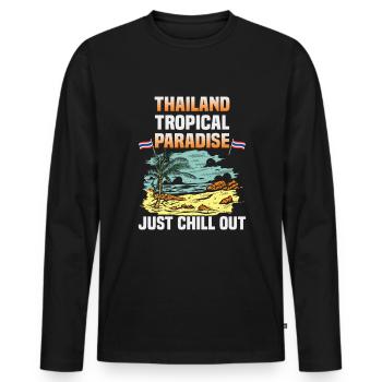 Thaïlande Beach Holiday by the Sea Design Beach Motif - T-shirt manches longues Premium bio Homme - noir - Devant - Nico (187cm)