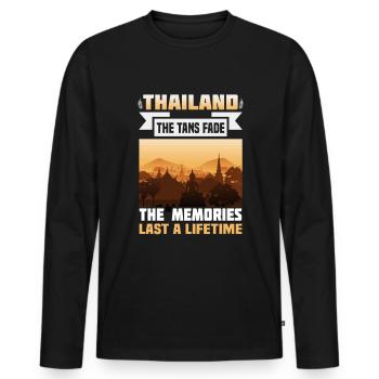 Thaïlande Beach Holiday by the Sea Design Beach Motif - T-shirt manches longues Premium bio Homme - noir - Devant - Nico (187cm)