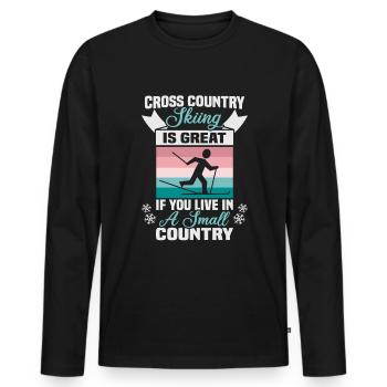 Cross-country biathlon cross-country skiers - Men's Premium Organic Long Sleeve Shirt - black - Front - Nico (187cm)