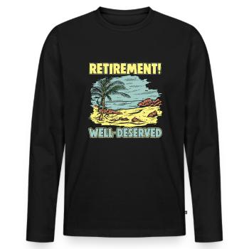 Pensionierung Geschenkidee Rente Arbeitskollege - Männer Premium Bio Langarmshirt - Schwarz - Vorne - Nico (187cm)