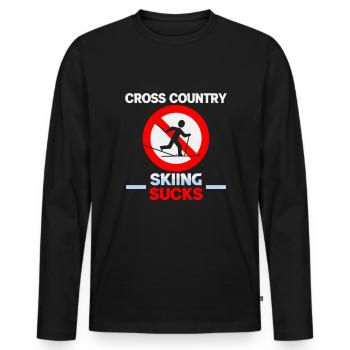 Skieurs de fond biathlon de fond - T-shirt manches longues Premium bio Homme - noir - Devant - Nico (187cm)