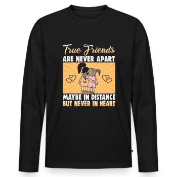 Cadeau d’amitié pour bon ami - T-shirt manches longues Premium bio Homme - noir - Devant - Nico (187cm)