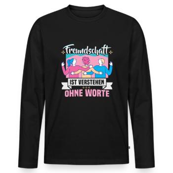 Freundschafts Geschenk für guten Freund - Männer Premium Bio Langarmshirt - Schwarz - Vorne - Nico (187cm)