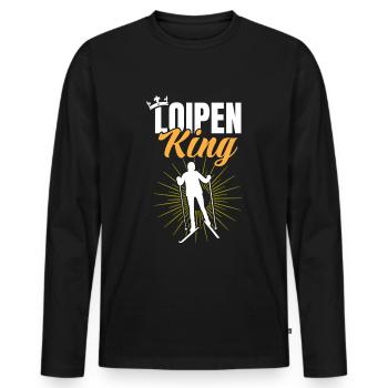 Langläufer Biathlon Skilangläufer - Männer Premium Bio Langarmshirt - Schwarz - Vorne - Nico (187cm)