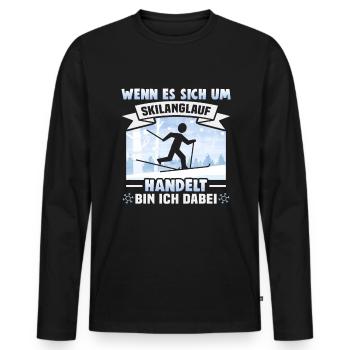 Langläufer Biathlon Skilangläufer - Männer Premium Bio Langarmshirt - Schwarz - Vorne - Nico (187cm)