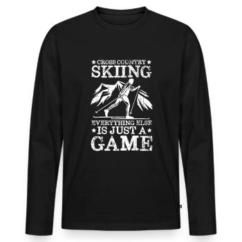 Skieurs de fond biathlon de fond - T-shirt manches longues Premium bio Homme - noir - Devant - Nico (187cm)
