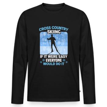 Skieurs de fond biathlon de fond - T-shirt manches longues Premium bio Homme - noir - Devant - Nico (187cm)