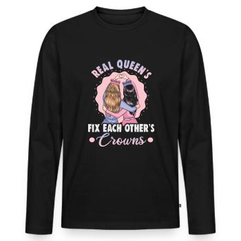 Cadeau d’amitié pour bon ami - T-shirt manches longues Premium bio Homme - noir - Devant - Nico (187cm)