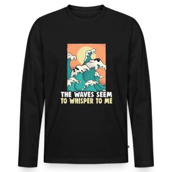Strandurlaub am Meer Design Strandmotiv - Männer Premium Bio Langarmshirt - Schwarz - Vorne - Nico (187cm)