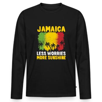 Jamaica Beach Holiday by the Sea Design Beach Motif - Men's Premium Organic Long Sleeve Shirt - black - Front - Nico (187cm)