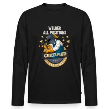 Welder slogan design for metal workers - Men's Premium Organic Long Sleeve Shirt - black - Front - Nico (187cm)