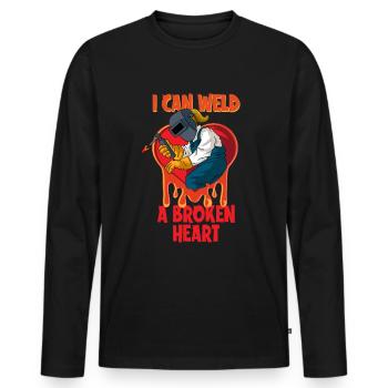 Welder Spruch Design for MetalWorkers - Men's Premium Organic Long Sleeve Shirt - black - Front - Nico (187cm)