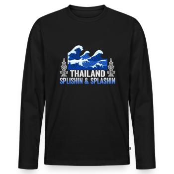 Thaïlande Beach Holiday by the Sea Design Beach Motif - T-shirt manches longues Premium bio Homme - noir - Devant - Nico (187cm)