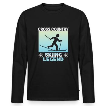 Skieurs de fond biathlon de fond - T-shirt manches longues Premium bio Homme - noir - Devant - Nico (187cm)