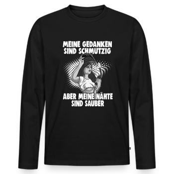 Schweißer Spruch Design für Metallbauer - Männer Premium Bio Langarmshirt - Schwarz - Vorne - Nico (187cm)