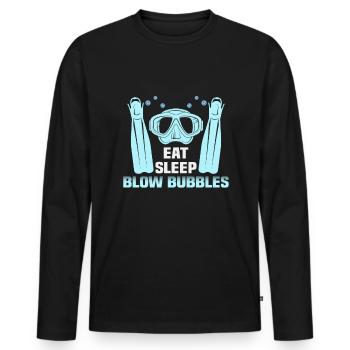Instructeur de conception de plongée sous-marine Snorkeling - T-shirt manches longues Premium bio Homme - noir - Devant - Nico (187cm)