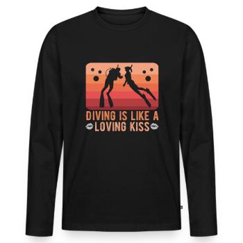 Instructeur de conception de plongée sous-marine Snorkeling - T-shirt manches longues Premium bio Homme - noir - Devant - Nico (187cm)