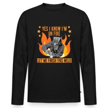 Welder slogan design for metal workers - Men's Premium Organic Long Sleeve Shirt - black - Front - Nico (187cm)